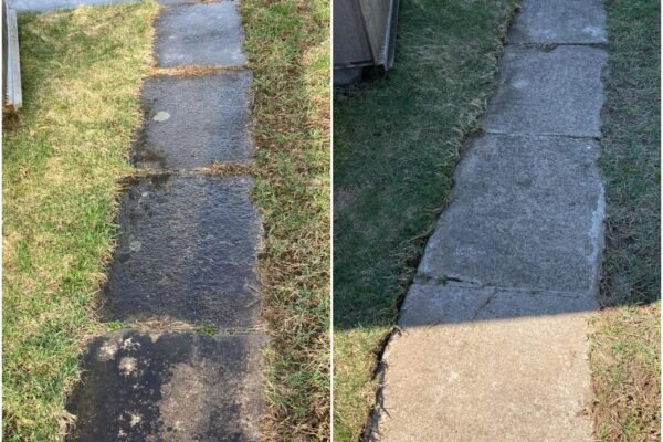 before and after concrete cleaning pressure wash